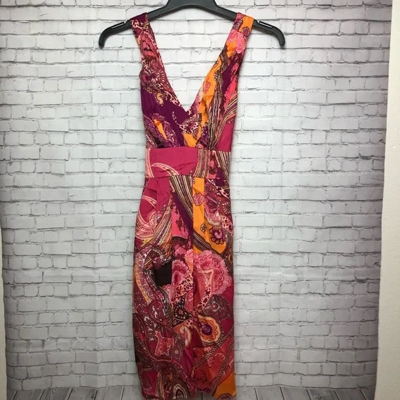Aiden Mattox Halter Chiffon Party Dress Pink Orange Size 2 - Picture 2 of 13